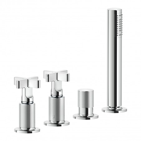Gessi 58143 gruppo bordo vasca 4 fori con deviatore linea INCISO+
