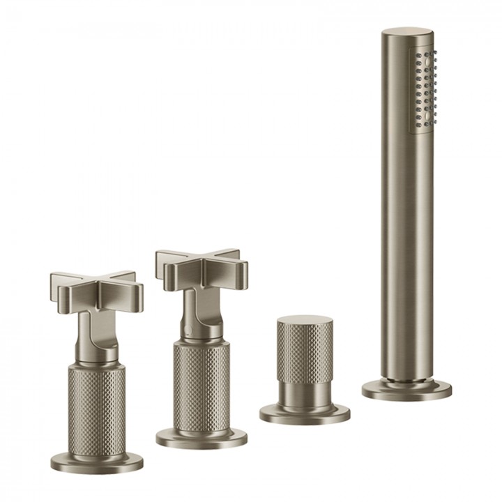 Gessi 58143 gruppo bordo vasca 4 fori con deviatore linea INCISO+