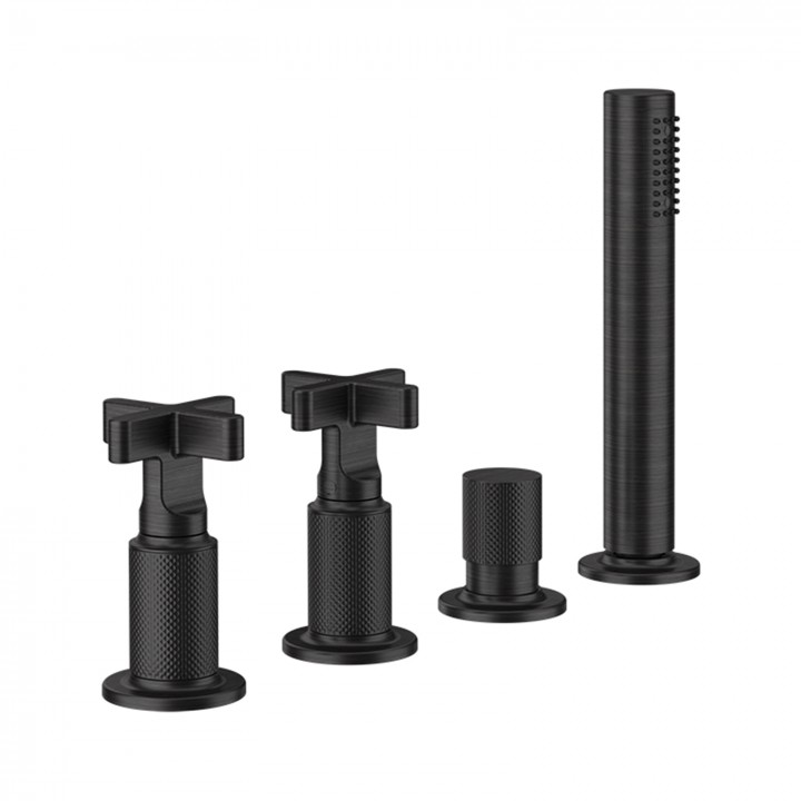 Gessi 58143 gruppo bordo vasca 4 fori con deviatore linea INCISO+