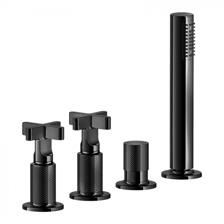 Gessi 58143 gruppo bordo vasca 4 fori con deviatore linea INCISO+