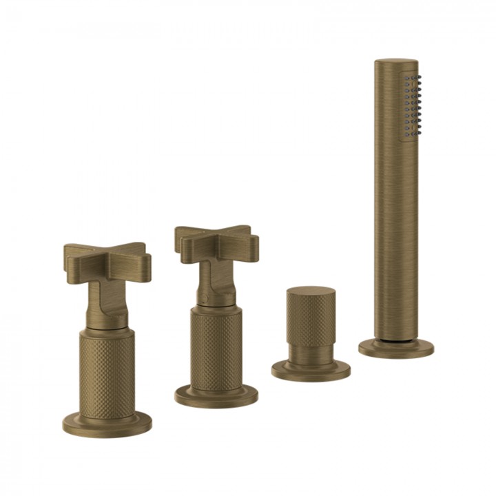 Gessi 58143 gruppo bordo vasca 4 fori con deviatore linea INCISO+