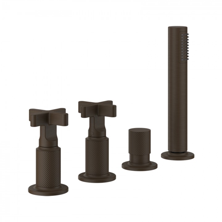 Gessi 58143 gruppo bordo vasca 4 fori con deviatore linea INCISO+