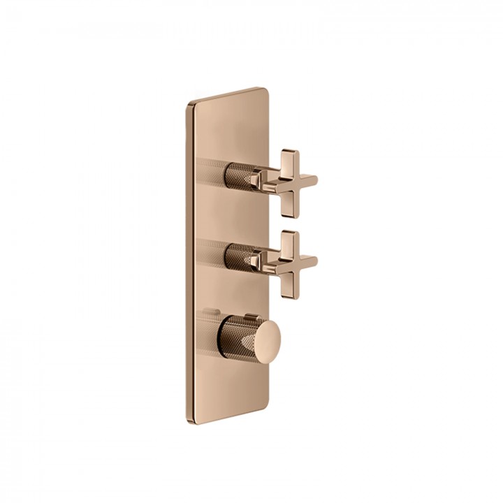 Gessi 58224 parte esterna miscelatore termostatico alta portata a parete 2 uscite indipendenti linea INCISO+ Gessi 58224 parte esterna miscelatore termostatico alta portata a parete 2 uscite indipendenti linea INCISO+