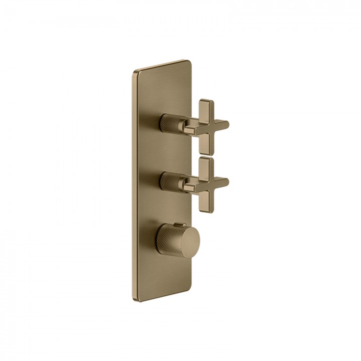 Gessi 58224 parte esterna miscelatore termostatico alta portata a parete 2 uscite indipendenti linea INCISO+ Gessi 58224 parte esterna miscelatore termostatico alta portata a parete 2 uscite indipendenti linea INCISO+