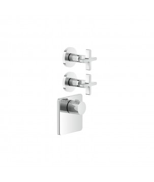 Gessi 58344 parte esterna miscelatore termostatico alta portata a parete 2 uscite indipendenti linea INCISO+