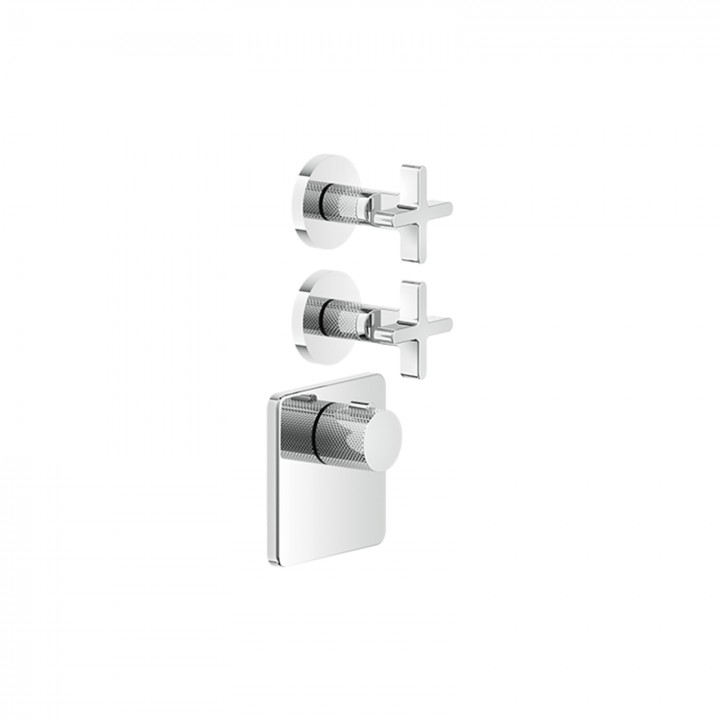 Gessi 58344 parte esterna miscelatore termostatico alta portata a parete 2 uscite indipendenti linea INCISO+ Gessi 58344 parte esterna miscelatore termostatico alta portata a parete 2 uscite indipendenti linea INCISO+