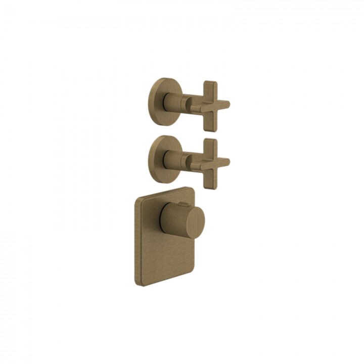 Gessi 58344 parte esterna miscelatore termostatico alta portata a parete 2 uscite indipendenti linea INCISO+ Gessi 58344 parte esterna miscelatore termostatico alta portata a parete 2 uscite indipendenti linea INCISO+
