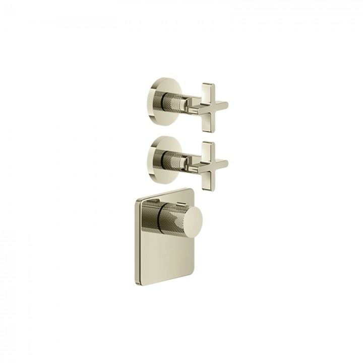 Gessi 58344 parte esterna miscelatore termostatico alta portata a parete 2 uscite indipendenti linea INCISO+ Gessi 58344 parte esterna miscelatore termostatico alta portata a parete 2 uscite indipendenti linea INCISO+