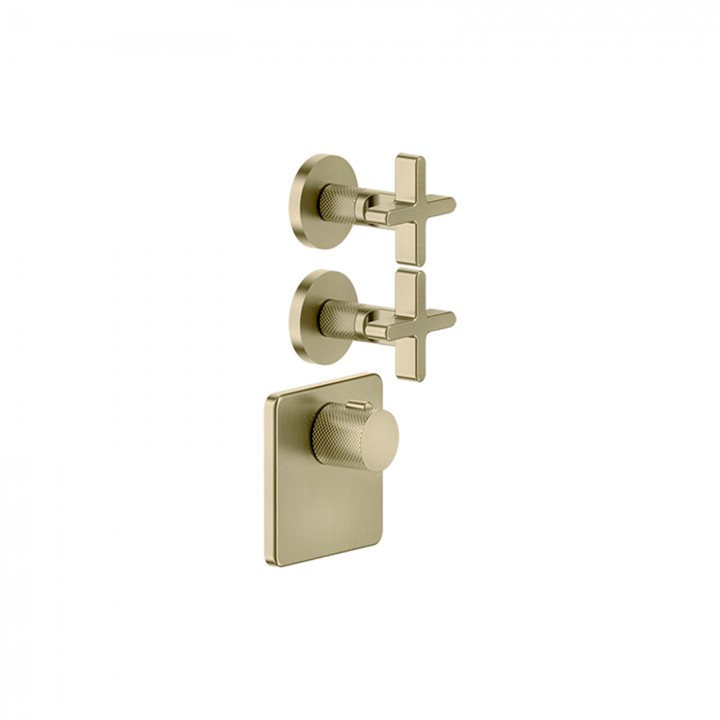 Gessi 58344 parte esterna miscelatore termostatico alta portata a parete 2 uscite indipendenti linea INCISO+ Gessi 58344 parte esterna miscelatore termostatico alta portata a parete 2 uscite indipendenti linea INCISO+