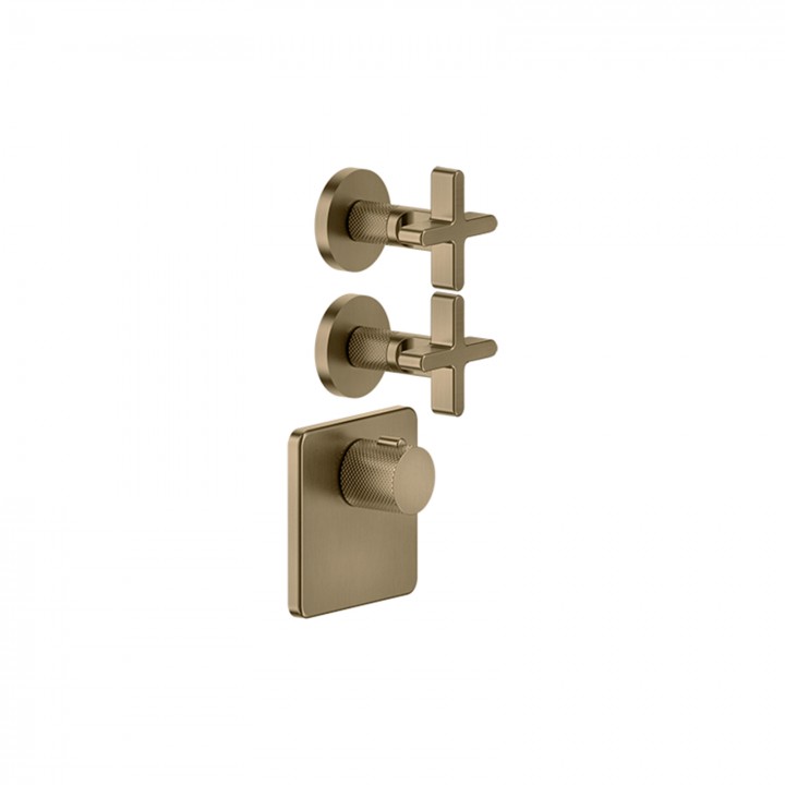 Gessi 58344 parte esterna miscelatore termostatico alta portata a parete 2 uscite indipendenti linea INCISO+ Gessi 58344 parte esterna miscelatore termostatico alta portata a parete 2 uscite indipendenti linea INCISO+