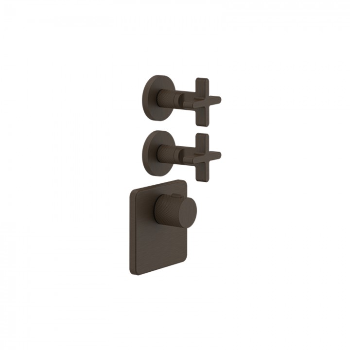 Gessi 58344 parte esterna miscelatore termostatico alta portata a parete 2 uscite indipendenti linea INCISO+ Gessi 58344 parte esterna miscelatore termostatico alta portata a parete 2 uscite indipendenti linea INCISO+