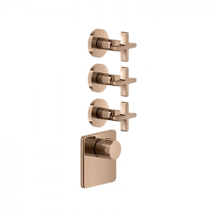 Gessi 58346 parte esterna miscelatore termostatico alta portata a parete 3 uscite indipendenti linea INCISO+ Gessi 58346 parte esterna miscelatore termostatico alta portata a parete 3 uscite indipendenti linea INCISO+