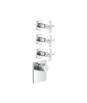 Gessi 58346 parte esterna miscelatore termostatico alta portata a parete 3 uscite indipendenti linea INCISO+