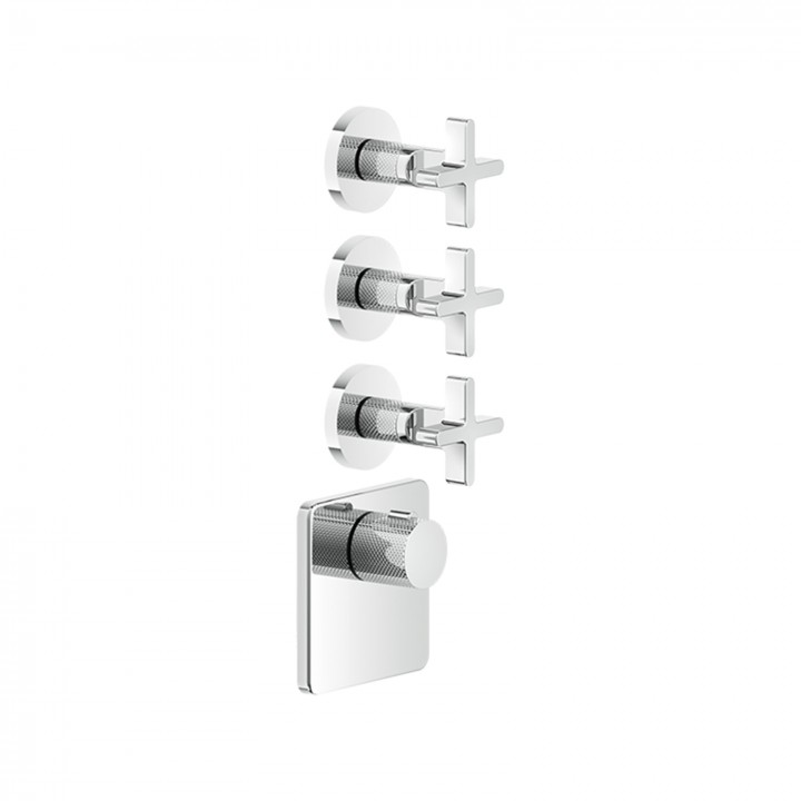 Gessi 58346 parte esterna miscelatore termostatico alta portata a parete 3 uscite indipendenti linea INCISO+ Gessi 58346 parte esterna miscelatore termostatico alta portata a parete 3 uscite indipendenti linea INCISO+