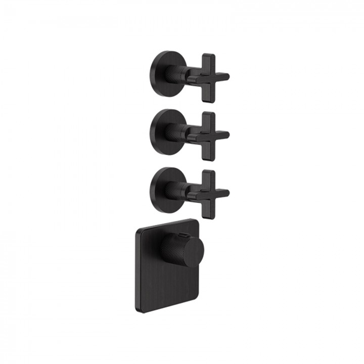 Gessi 58346 parte esterna miscelatore termostatico alta portata a parete 3 uscite indipendenti linea INCISO+ Gessi 58346 parte esterna miscelatore termostatico alta portata a parete 3 uscite indipendenti linea INCISO+