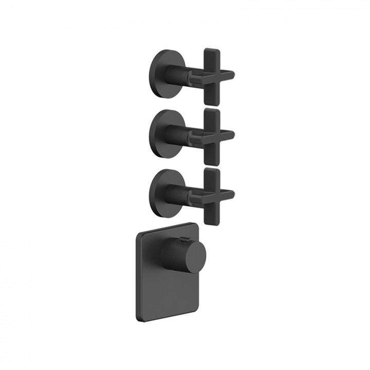 Gessi 58346 parte esterna miscelatore termostatico alta portata a parete 3 uscite indipendenti linea INCISO+ Gessi 58346 parte esterna miscelatore termostatico alta portata a parete 3 uscite indipendenti linea INCISO+