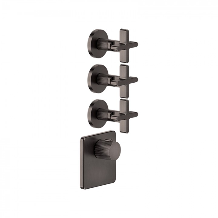 Gessi 58346 parte esterna miscelatore termostatico alta portata a parete 3 uscite indipendenti linea INCISO+ Gessi 58346 parte esterna miscelatore termostatico alta portata a parete 3 uscite indipendenti linea INCISO+