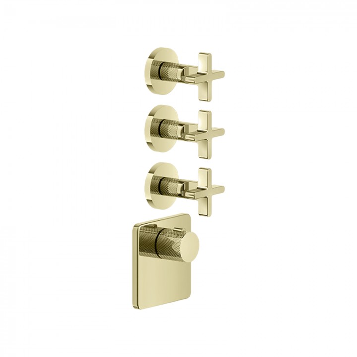Gessi 58346 parte esterna miscelatore termostatico alta portata a parete 3 uscite indipendenti linea INCISO+ Gessi 58346 parte esterna miscelatore termostatico alta portata a parete 3 uscite indipendenti linea INCISO+