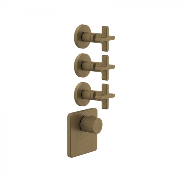 Gessi 58346 parte esterna miscelatore termostatico alta portata a parete 3 uscite indipendenti linea INCISO+ Gessi 58346 parte esterna miscelatore termostatico alta portata a parete 3 uscite indipendenti linea INCISO+