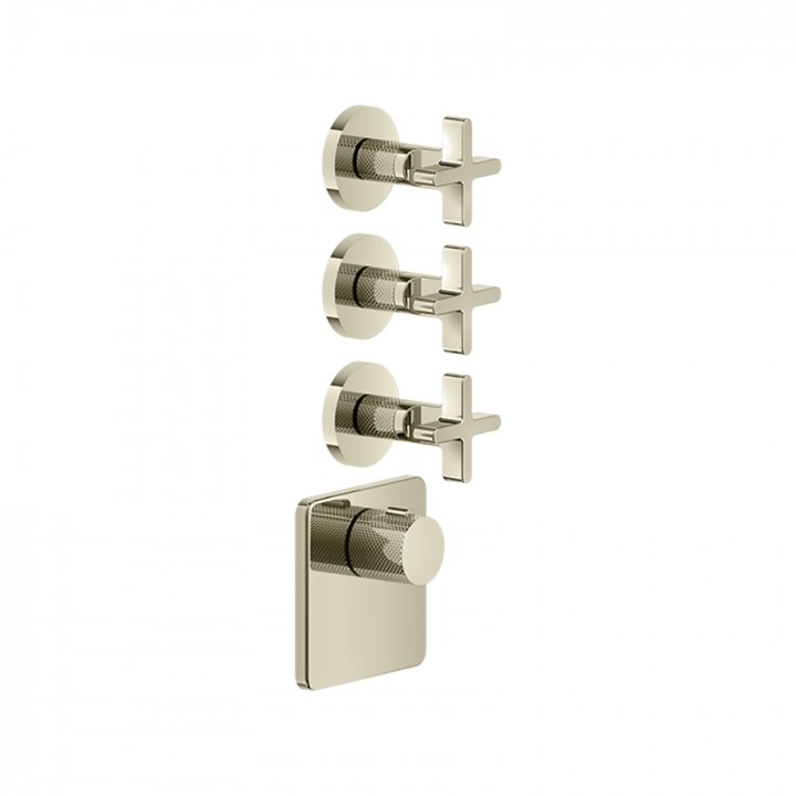 Gessi 58346 parte esterna miscelatore termostatico alta portata a parete 3 uscite indipendenti linea INCISO+ Gessi 58346 parte esterna miscelatore termostatico alta portata a parete 3 uscite indipendenti linea INCISO+