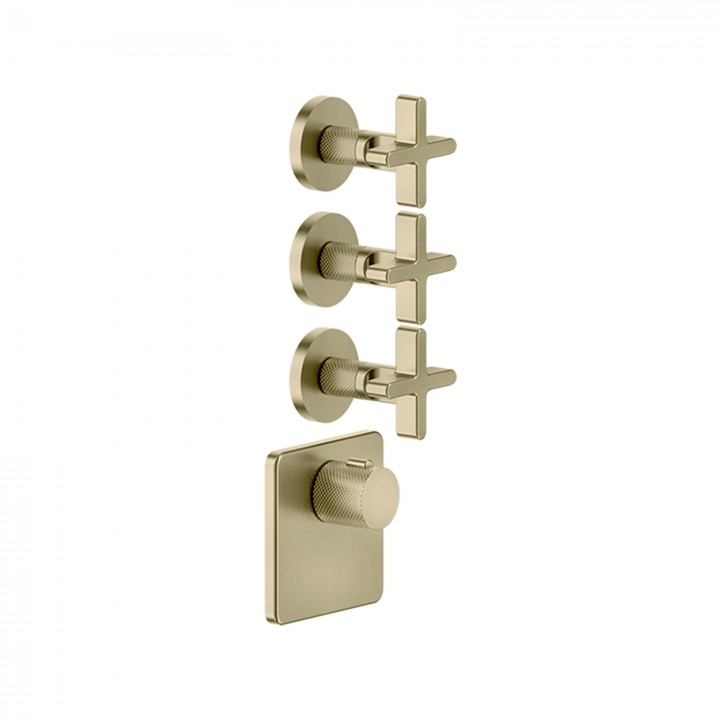 Gessi 58346 parte esterna miscelatore termostatico alta portata a parete 3 uscite indipendenti linea INCISO+ Gessi 58346 parte esterna miscelatore termostatico alta portata a parete 3 uscite indipendenti linea INCISO+