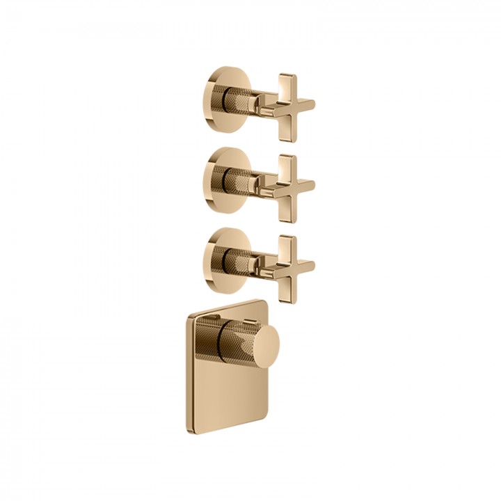 Gessi 58346 parte esterna miscelatore termostatico alta portata a parete 3 uscite indipendenti linea INCISO+