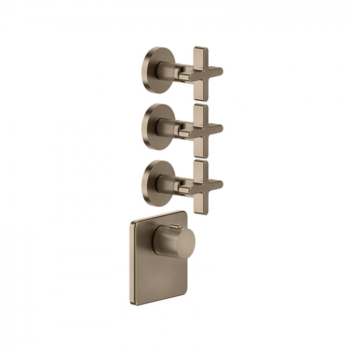 Gessi 58346 parte esterna miscelatore termostatico alta portata a parete 3 uscite indipendenti linea INCISO+
