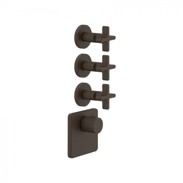Gessi 58346 parte esterna miscelatore termostatico alta portata a parete 3 uscite indipendenti linea INCISO+ Gessi 58346 parte esterna miscelatore termostatico alta portata a parete 3 uscite indipendenti linea INCISO+