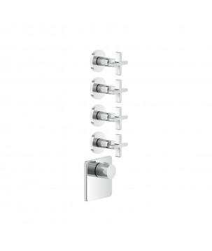 Gessi 58348 parte esterna miscelatore termostatico alta portata a parete 4 uscite indipendenti linea INCISO+