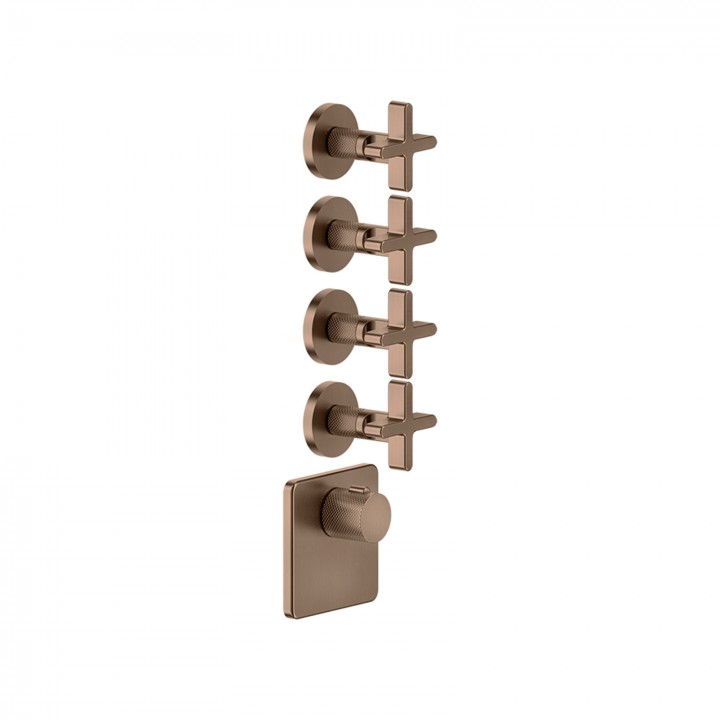 Gessi 58348 parte esterna miscelatore termostatico alta portata a parete 4 uscite indipendenti linea INCISO+