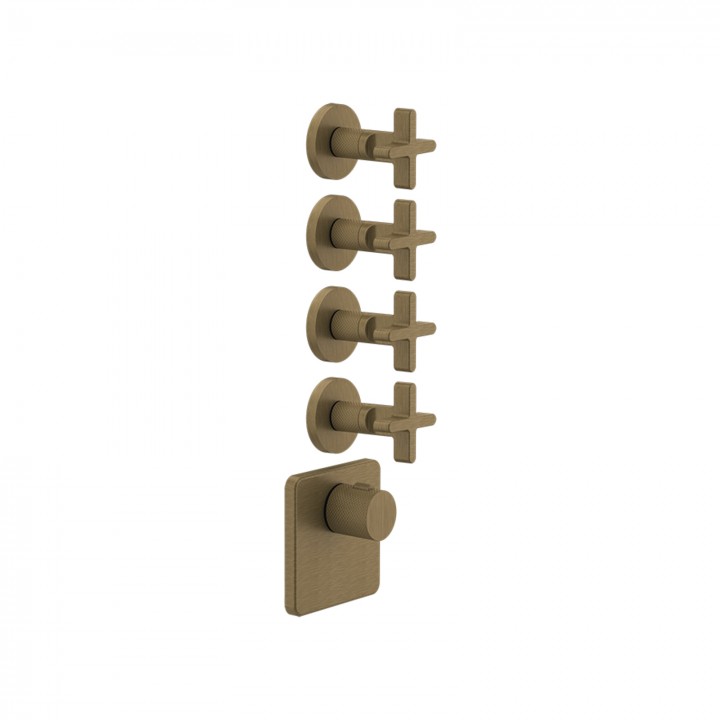 Gessi 58348 parte esterna miscelatore termostatico alta portata a parete 4 uscite indipendenti linea INCISO+