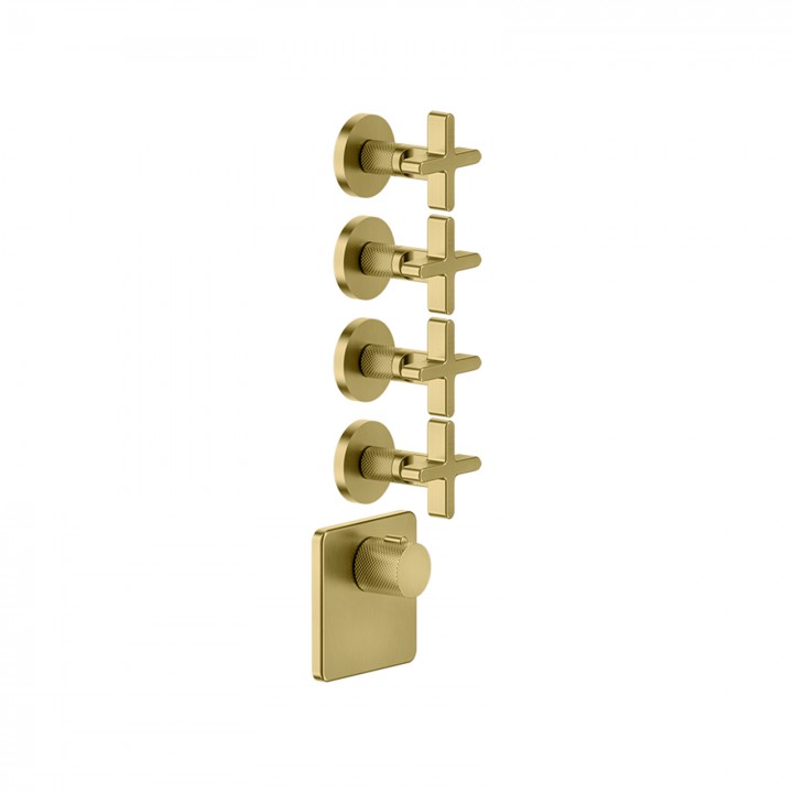 Gessi 58348 parte esterna miscelatore termostatico alta portata a parete 4 uscite indipendenti linea INCISO+