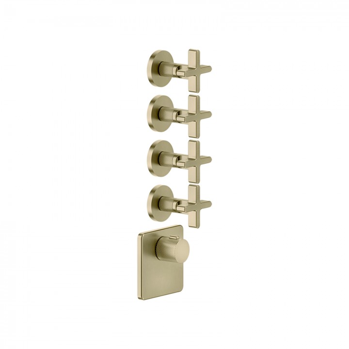 Gessi 58348 parte esterna miscelatore termostatico alta portata a parete 4 uscite indipendenti linea INCISO+