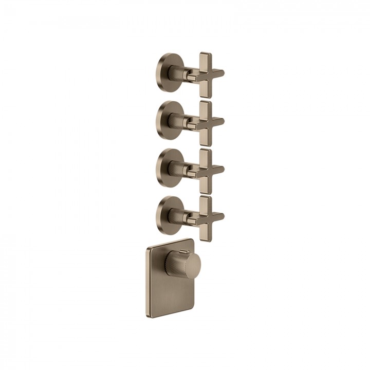 Gessi 58348 parte esterna miscelatore termostatico alta portata a parete 4 uscite indipendenti linea INCISO+ Gessi 58348 parte esterna miscelatore termostatico alta portata a parete 4 uscite indipendenti linea INCISO+