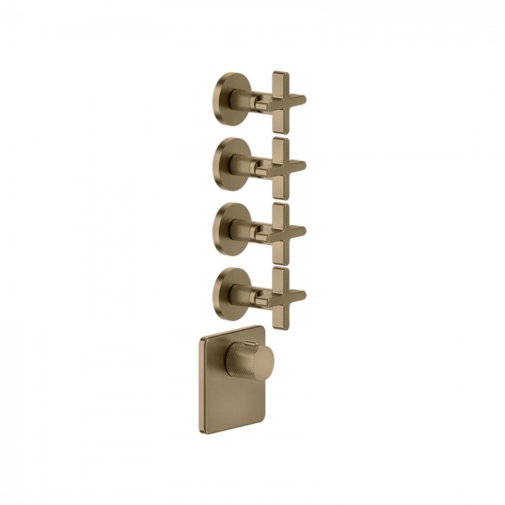 Gessi 58348 parte esterna miscelatore termostatico alta portata a parete 4 uscite indipendenti linea INCISO+
