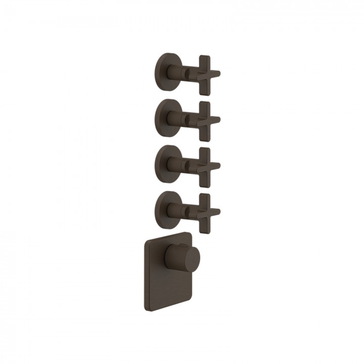 Gessi 58348 parte esterna miscelatore termostatico alta portata a parete 4 uscite indipendenti linea INCISO+ Gessi 58348 parte esterna miscelatore termostatico alta portata a parete 4 uscite indipendenti linea INCISO+