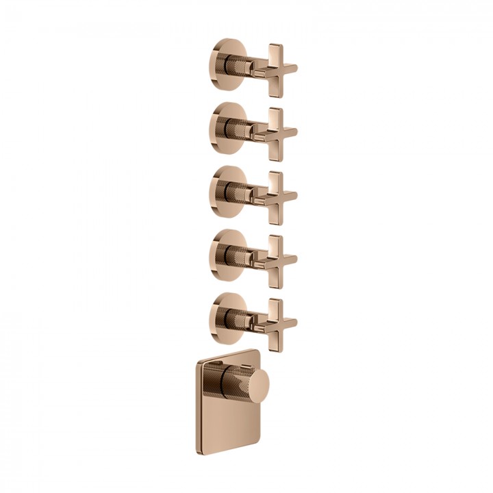 Gessi 58350 parte esterna miscelatore termostatico alta portata a parete 5 uscite indipendenti linea INCISO+ Gessi 58350 parte esterna miscelatore termostatico alta portata a parete 5 uscite indipendenti linea INCISO+