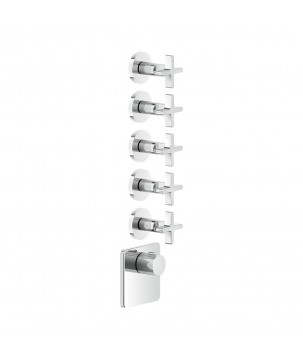 Gessi 58350 parte esterna miscelatore termostatico alta portata a parete 5 uscite indipendenti linea INCISO+