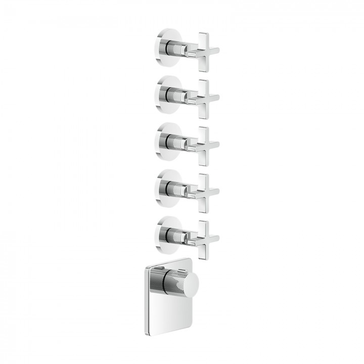 Gessi 58350 parte esterna miscelatore termostatico alta portata a parete 5 uscite indipendenti linea INCISO+ Gessi 58350 parte esterna miscelatore termostatico alta portata a parete 5 uscite indipendenti linea INCISO+