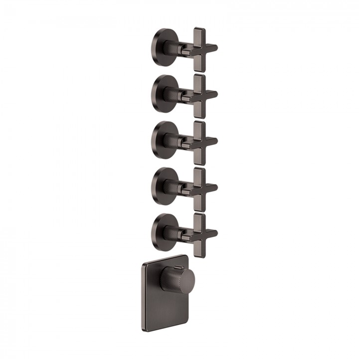 Gessi 58350 parte esterna miscelatore termostatico alta portata a parete 5 uscite indipendenti linea INCISO+ Gessi 58350 parte esterna miscelatore termostatico alta portata a parete 5 uscite indipendenti linea INCISO+