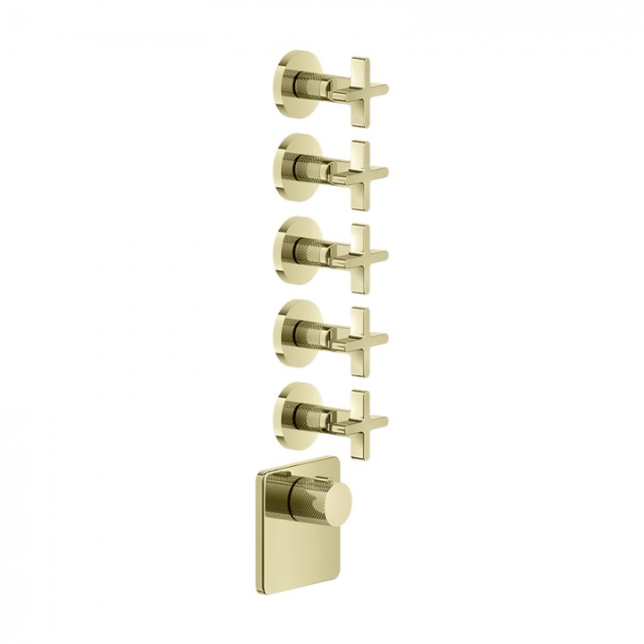 Gessi 58350 parte esterna miscelatore termostatico alta portata a parete 5 uscite indipendenti linea INCISO+