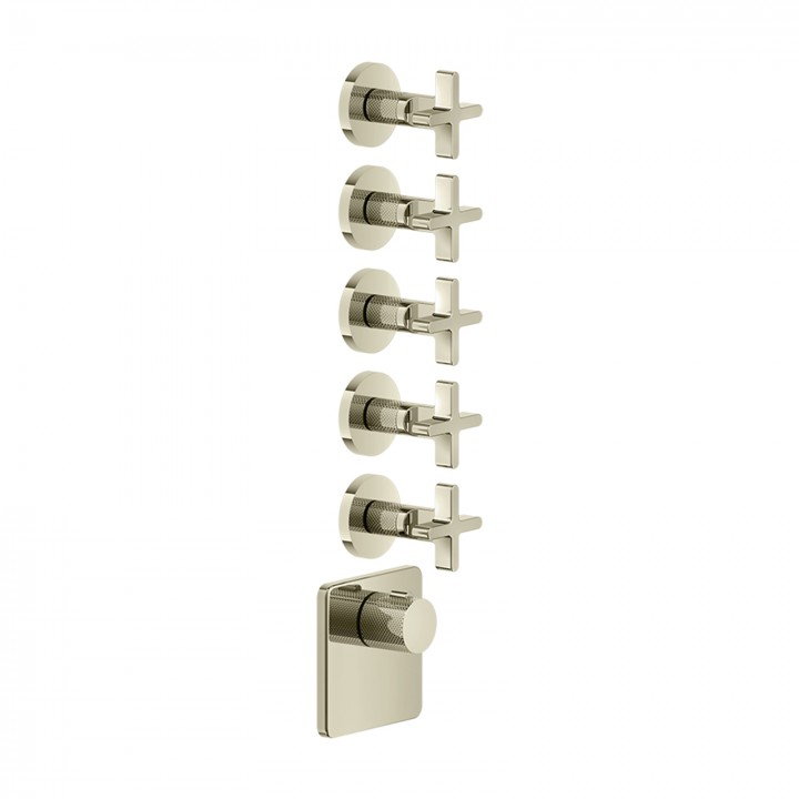 Gessi 58350 parte esterna miscelatore termostatico alta portata a parete 5 uscite indipendenti linea INCISO+