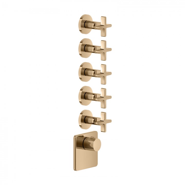 Gessi 58350 parte esterna miscelatore termostatico alta portata a parete 5 uscite indipendenti linea INCISO+ Gessi 58350 parte esterna miscelatore termostatico alta portata a parete 5 uscite indipendenti linea INCISO+