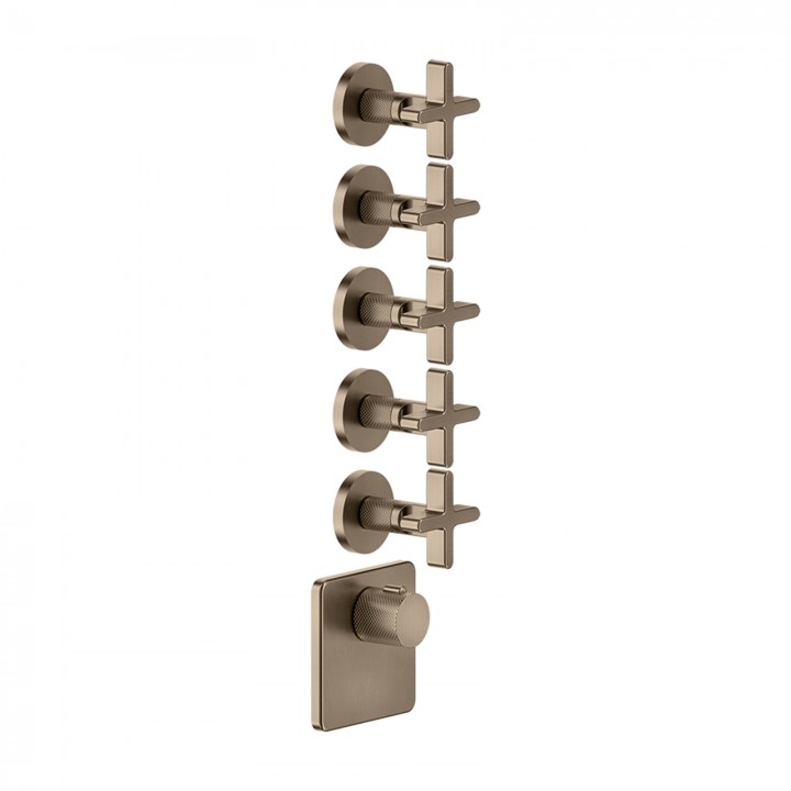 Gessi 58350 parte esterna miscelatore termostatico alta portata a parete 5 uscite indipendenti linea INCISO+ Gessi 58350 parte esterna miscelatore termostatico alta portata a parete 5 uscite indipendenti linea INCISO+