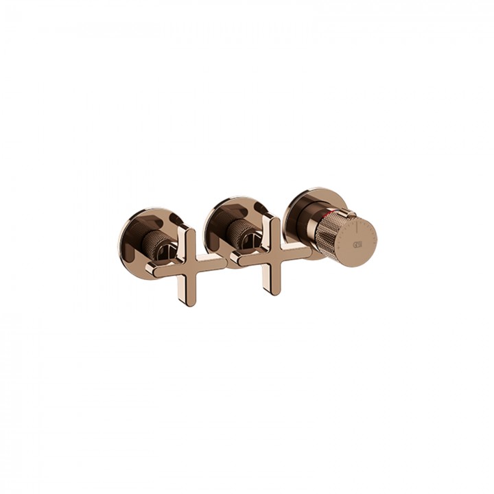 Gessi 58434 parte esterna miscelatore termostatico a parete 2 uscite indipendenti linea INCISO+ Gessi 58434 parte esterna miscelatore termostatico a parete 2 uscite indipendenti linea INCISO+
