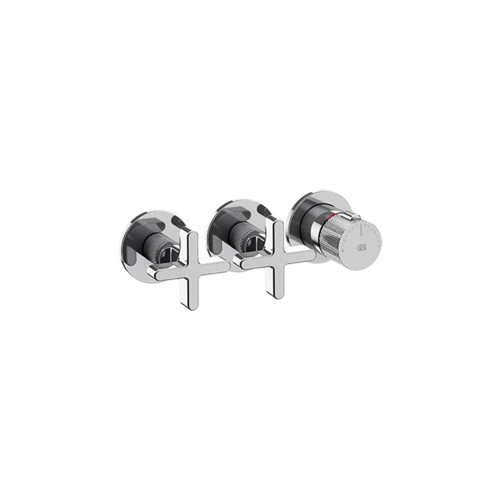 Gessi 58434 parte esterna miscelatore termostatico a parete 2 uscite indipendenti linea INCISO+ Gessi 58434 parte esterna miscelatore termostatico a parete 2 uscite indipendenti linea INCISO+