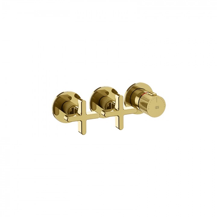 Gessi 58434 parte esterna miscelatore termostatico a parete 2 uscite indipendenti linea INCISO+ Gessi 58434 parte esterna miscelatore termostatico a parete 2 uscite indipendenti linea INCISO+
