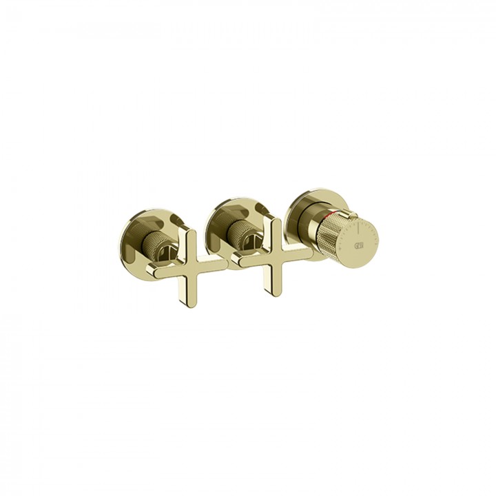 Gessi 58434 parte esterna miscelatore termostatico a parete 2 uscite indipendenti linea INCISO+ Gessi 58434 parte esterna miscelatore termostatico a parete 2 uscite indipendenti linea INCISO+