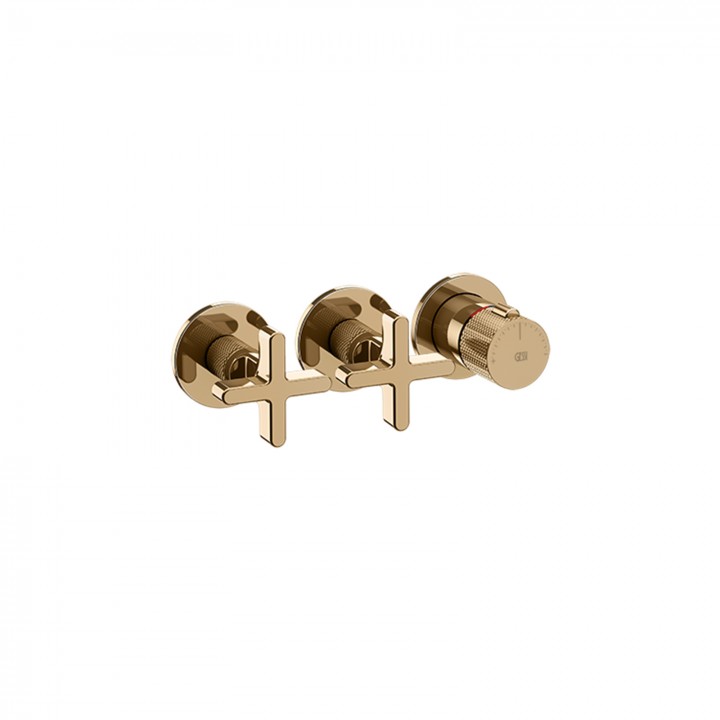 Gessi 58434 parte esterna miscelatore termostatico a parete 2 uscite indipendenti linea INCISO+ Gessi 58434 parte esterna miscelatore termostatico a parete 2 uscite indipendenti linea INCISO+