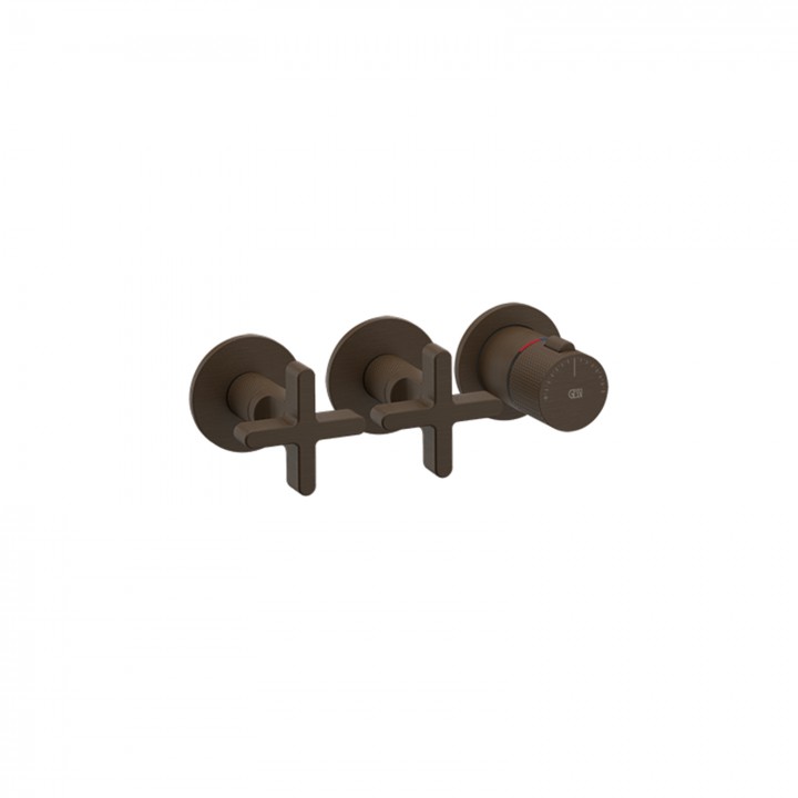 Gessi 58434 parte esterna miscelatore termostatico a parete 2 uscite indipendenti linea INCISO+ Gessi 58434 parte esterna miscelatore termostatico a parete 2 uscite indipendenti linea INCISO+